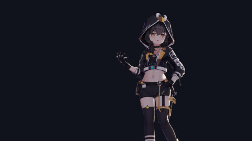 Anime Girl Hacker in Techwear Outfit 4K Desktop Wallpaper