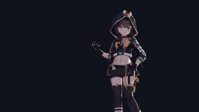Anime Girl Hacker in Techwear Outfit 4K Desktop Wallpaper