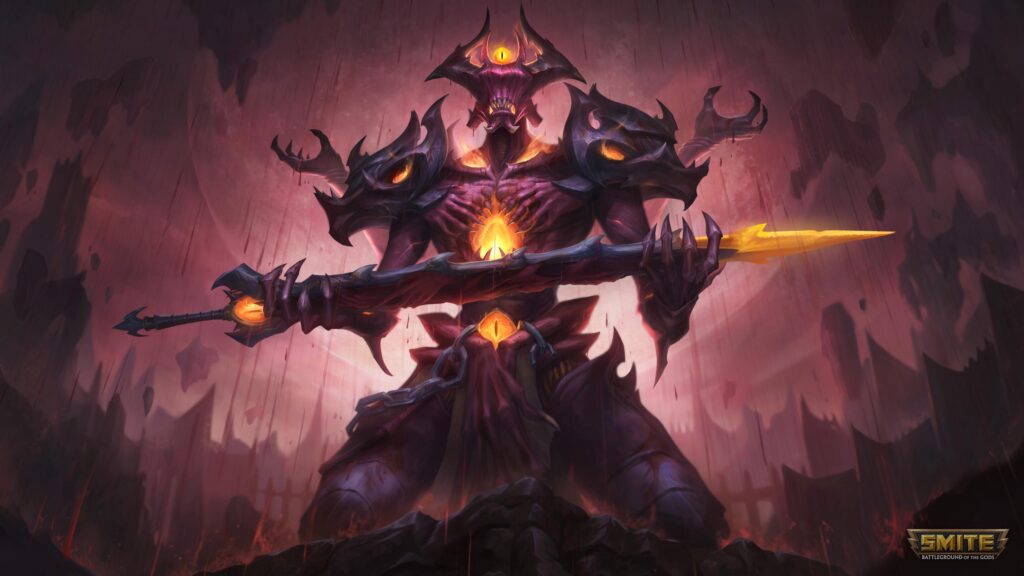 Smite Abyssal Sorcerer Poseidon Demon Warrior 4K Desktop Wallpaper