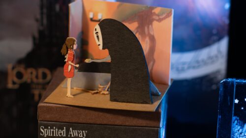 Spirited Away Chihiro and No Face Paper Diorama Art Desktop Wallpaper
