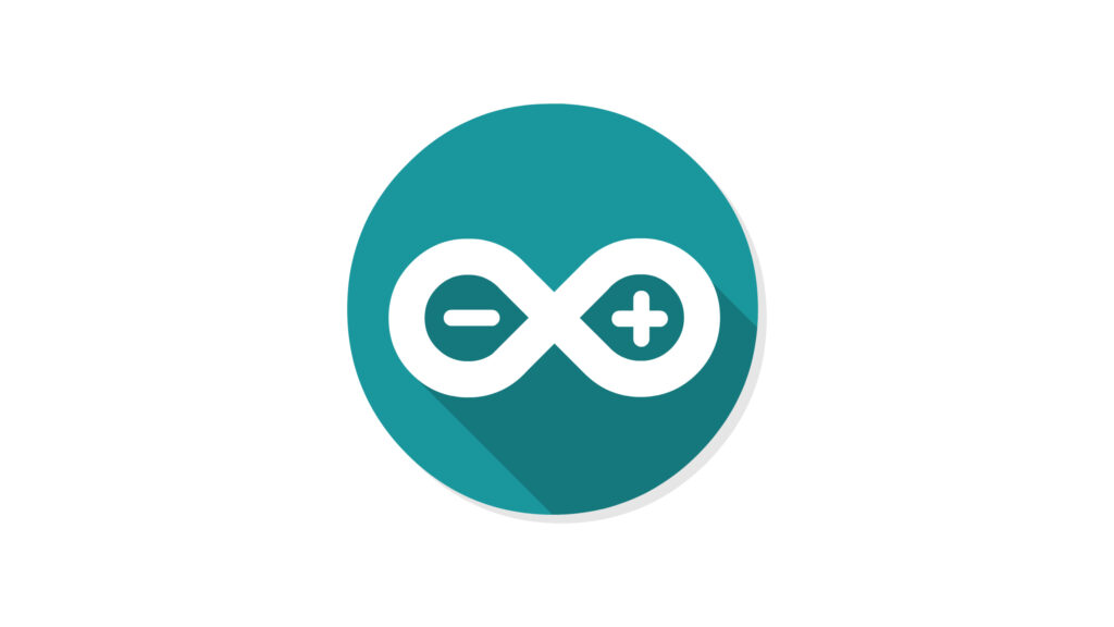 Minimalist Arduino Infinity Symbol Teal Logo Desktop Wallpaper