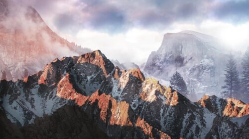 Majestic Half Dome Yosemite Winter Mountain Landscape 4K Wallpaper