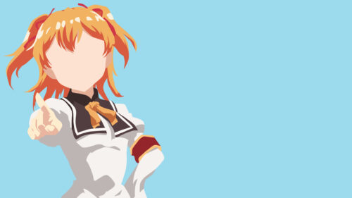 Minimalist Anime Girl Pointing Forward Artistic Vector Illustration PC Wallpaper