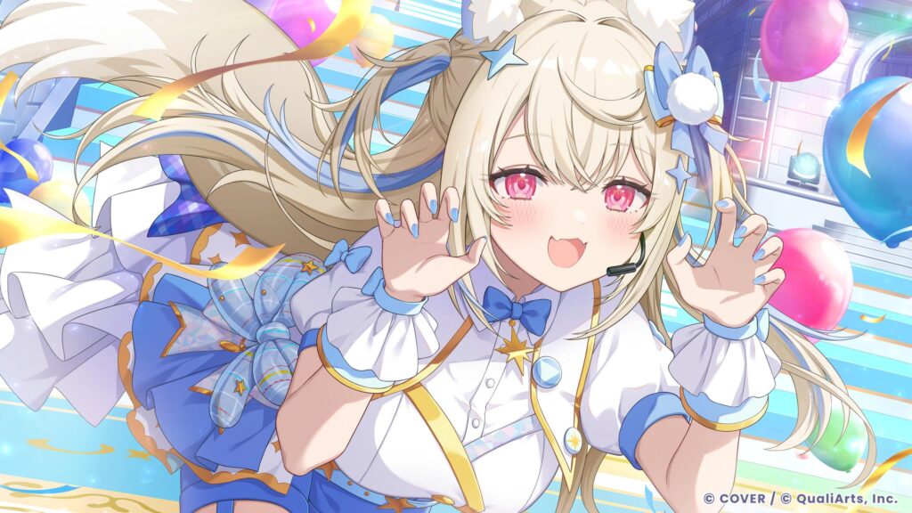 Cute Anime Girl Idol in Stage Costume Desktop Wallpaper 4K