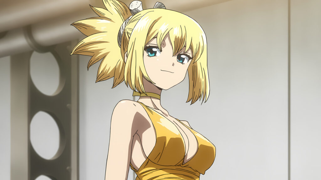 Kohaku from Dr. Stone Anime Girl Yellow Dress High Resolution Desktop Wallpaper