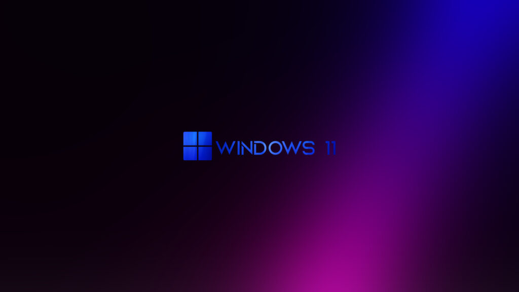 Minimalist Windows 11 Logo with Vibrant Purple and Blue Gradient Desktop Wallpaper