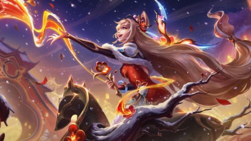 Anime Girl Lunar New Year Celebration 4K PC Desktop Wallpaper
