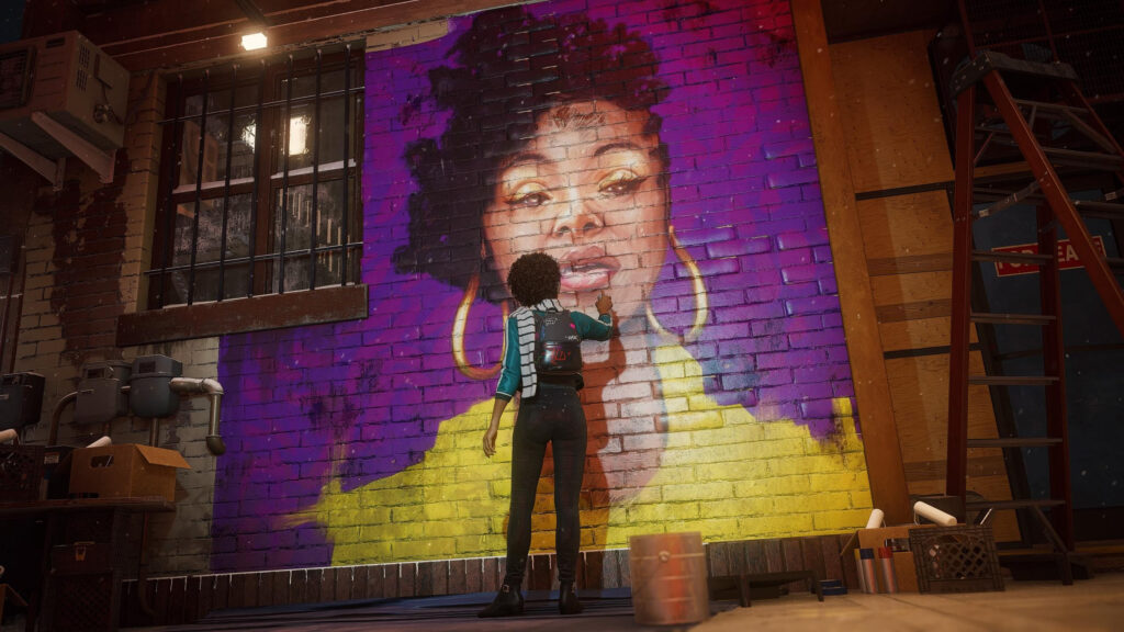 Hailey Cooper Painting a Vibrant Mural in Marvel's Spider-Man 2 Desktop Wallpaper