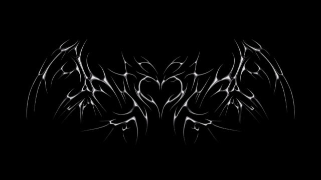 Abstract Chrome Y2K Heart Tribal Aesthetic 4K PC Wallpaper