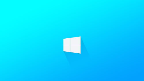 Minimalist Windows Logo on Vibrant Cyan Gradient 4K Desktop Wallpaper