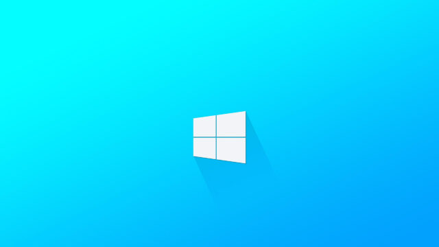 Minimalist Windows Logo on Vibrant Cyan Gradient 4K Desktop Wallpaper