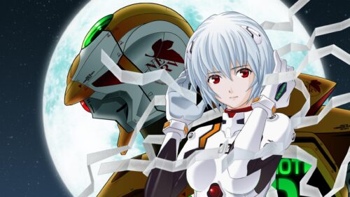 Rei Ayanami and Eva-00 Evangelion Anime 4K Desktop Wallpaper