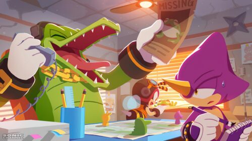 Vector the Crocodile and Espio the Chameleon Sonic Channel Art Desktop Wallpaper