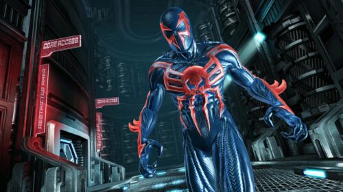 Futuristic Spider-Man 2099 Cyberpunk Suit 4K Desktop Wallpaper