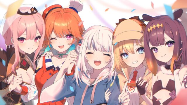 Hololive English HoloMyth Group Portrait 4K Desktop Wallpaper