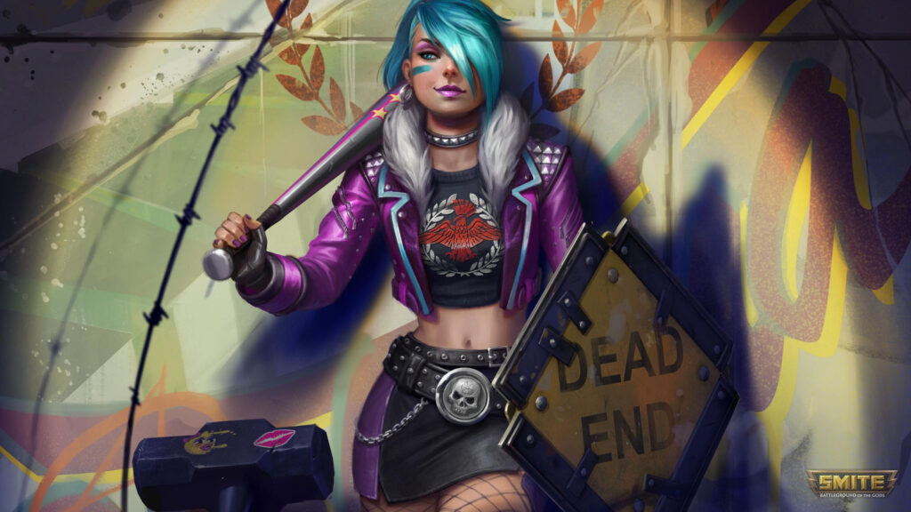 Bellona Punk Rock Smite Character 4K Desktop Wallpaper