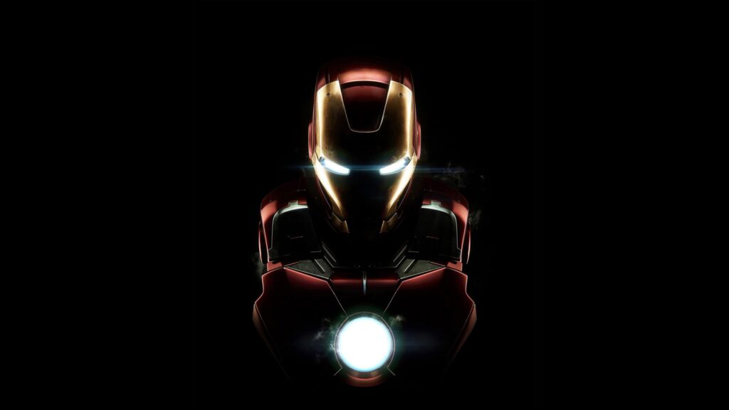 Iron Man Mark 85 Helmet Cinematic Portrait 4K Desktop Wallpaper