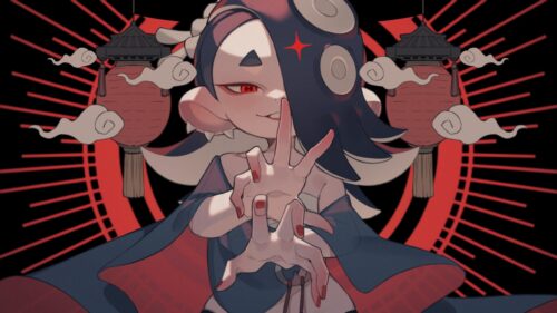 Shiver from Splatoon 3 Red Aesthetic Anime Art 4K Desktop Wallpaper