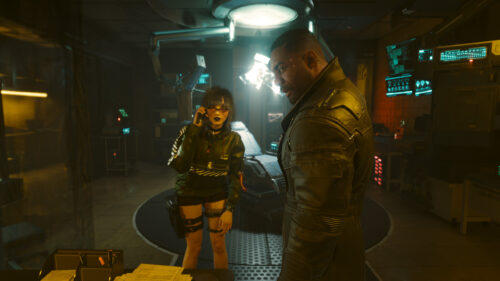 Solomon Reed and Songbird in Cyberpunk 2077 Phantom Liberty Desktop Wallpaper