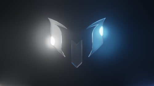 Minimalist Glass Messi Logo 4K Desktop Wallpaper