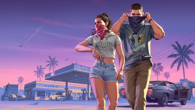 Grand Theft Auto VI Lucia and Jason Duo at Gas Station 4K Wallpaper