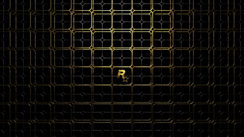 Premium Gold Rockstar Games Grid Pattern 4K PC Wallpaper