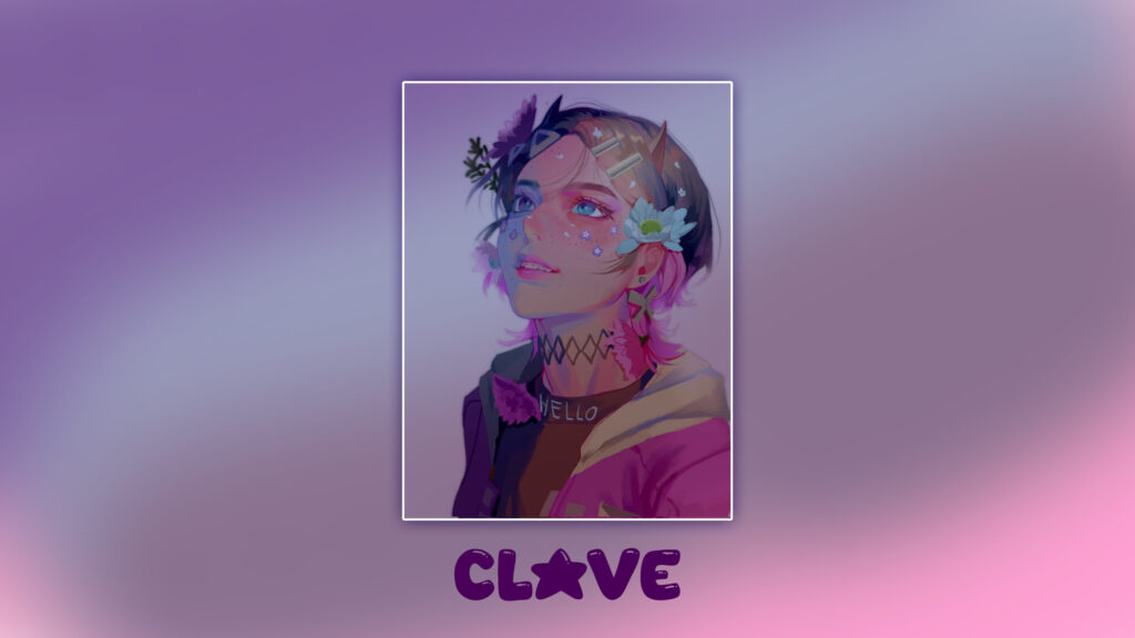 Aesthetic Anime Girl with Floral Accents and Pastel Purple Background 4K Wallpaper