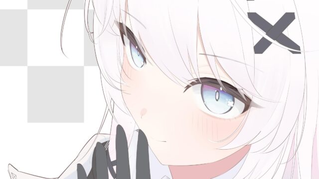 Minimalist Anime Girl with White Hair and Striking Purple Eyes Desktop Wallpaper