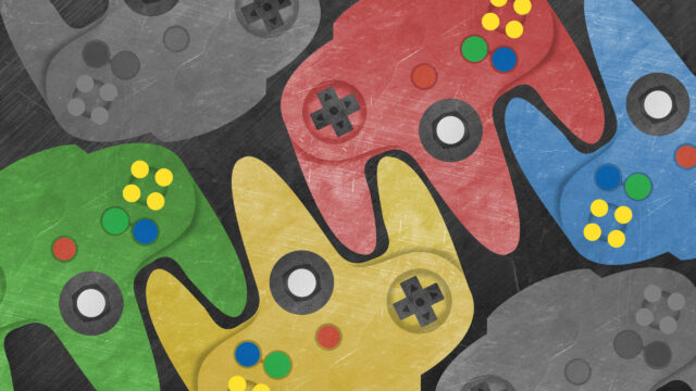 Retro N64 Controller Gaming Aesthetic Desktop Wallpaper