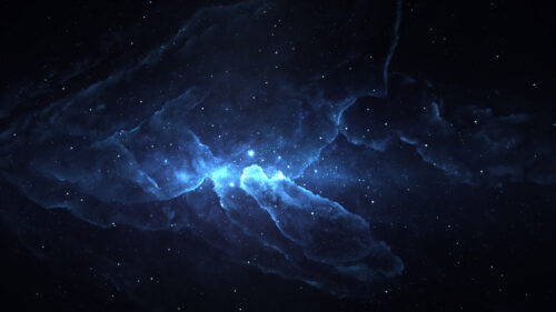 Deep Blue Nebula Cosmic Galaxy Clouds 4K Desktop Wallpaper