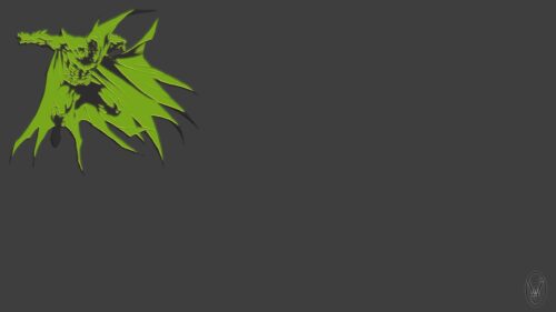 Minimalist Green Batman Silhouette Comic Style Desktop Wallpaper