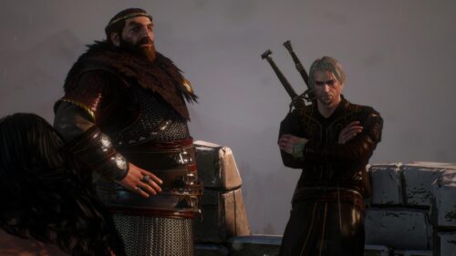 Geralt of Rivia and King Bran Skellige Scene The Witcher 3 Desktop Wallpaper