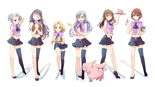 The Seven Deadly Sins Anime Girls Group Art 4K Desktop Wallpaper