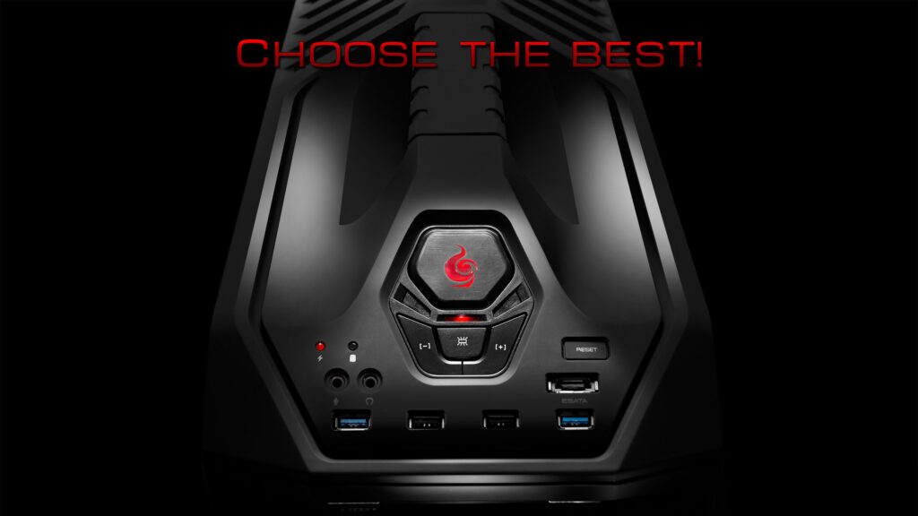 Minimalist Black Gaming PC Case Close-up 4K Desktop Wallpaper