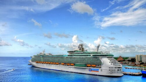 Royal Caribbean Freedom of the Seas Cruise Ship Tropical Ocean 4K Wallpaper
