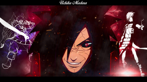 Uchiha Madara Intense Sharingan Portrait Anime Desktop Wallpaper
