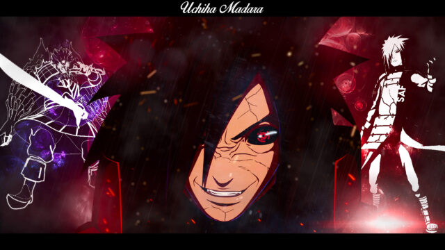 Uchiha Madara Intense Sharingan Portrait Anime Desktop Wallpaper
