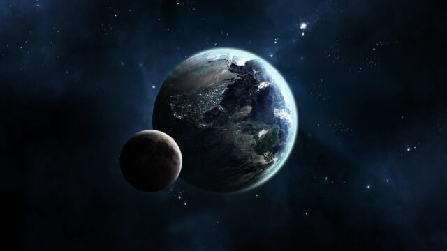 Stunning Earth and Moon Space View 4K Desktop Wallpaper