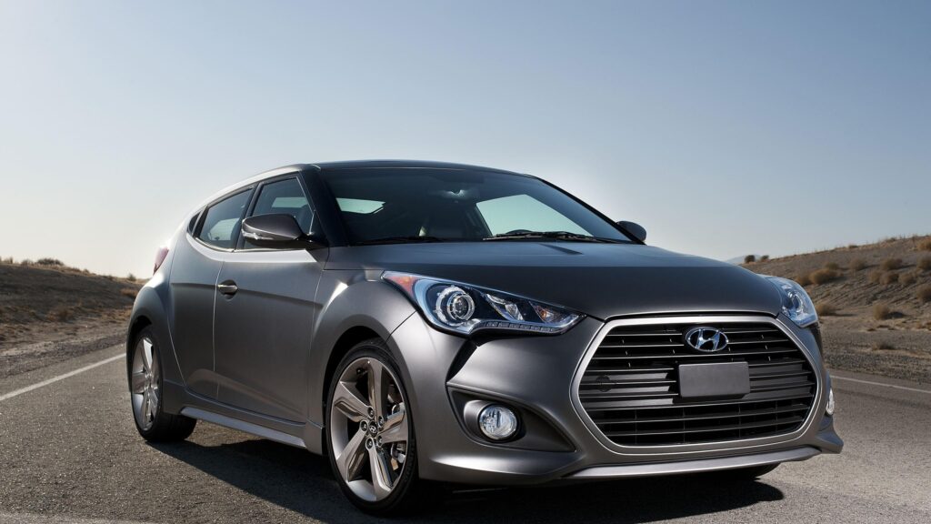 Stunning Matte Grey Hyundai Veloster Sport Car Desktop Wallpaper