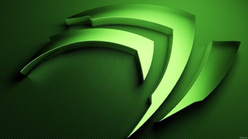 NVIDIA Logo 3D Metallic Green Textured Background 4K Wallpaper