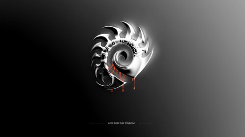 Starcraft Zerg Swarm Symbol with Blood Drippings Desktop Wallpaper