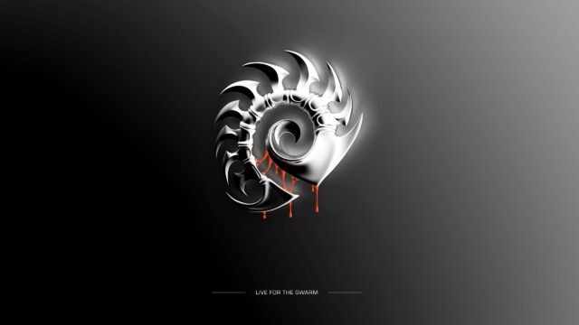 Starcraft Zerg Swarm Symbol with Blood Drippings Desktop Wallpaper