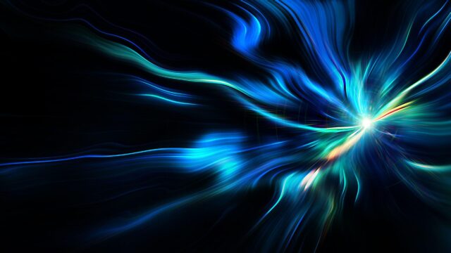 Abstract Glowing Blue Light Trails and Energy Flow 4K Desktop Wallpaper