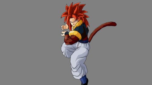 Super Saiyan 4 Gogeta Dragon Ball GT Action Pose Desktop Wallpaper