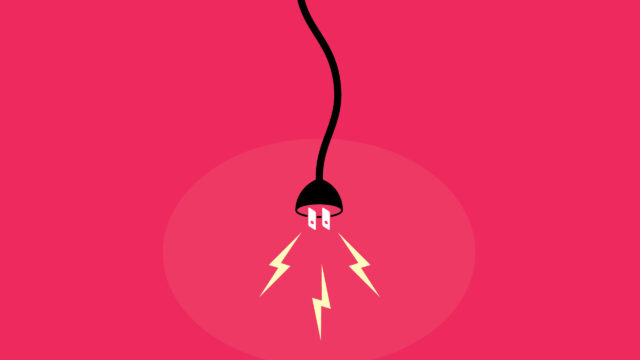 Minimalist Electric Power Plug with Glowing Lightning Bolts 4K Desktop Wallpaper