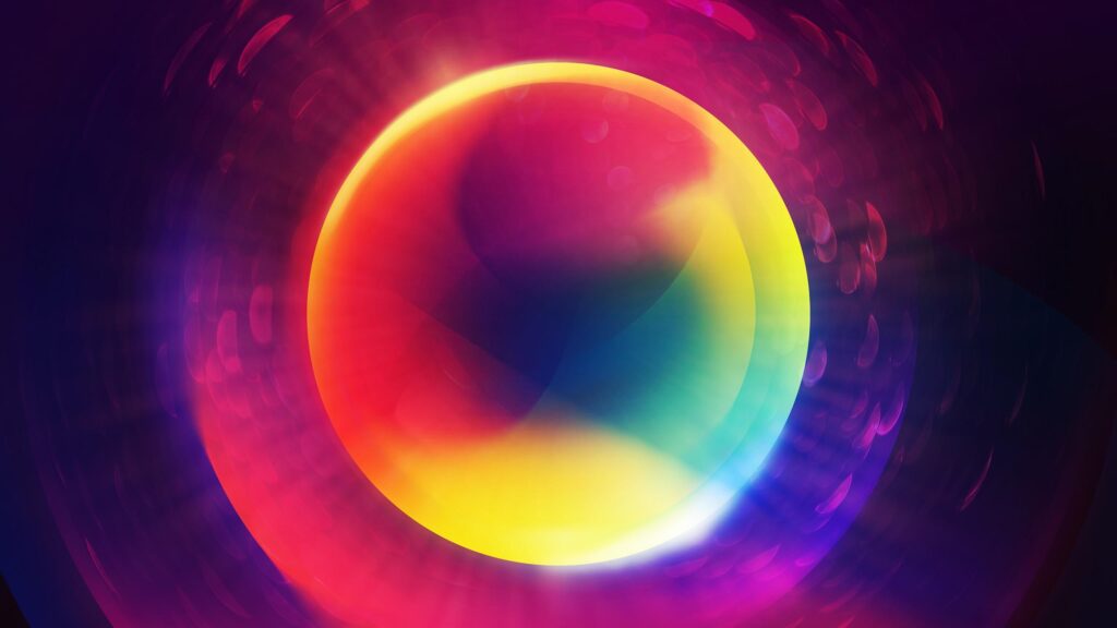 Vibrant Abstract Glowing Orb Neon Color Spectrum 4K Desktop Wallpaper