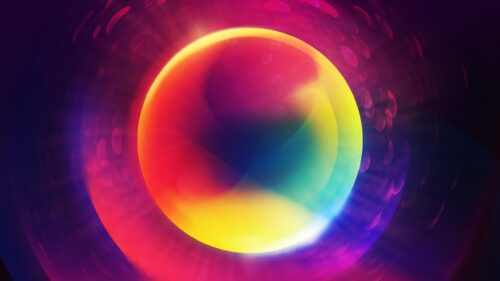 Vibrant Abstract Glowing Orb Neon Color Spectrum 4K Desktop Wallpaper