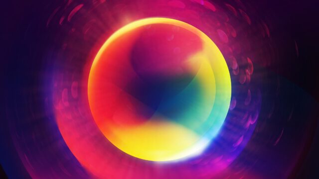 Vibrant Abstract Glowing Orb Neon Color Spectrum 4K Desktop Wallpaper
