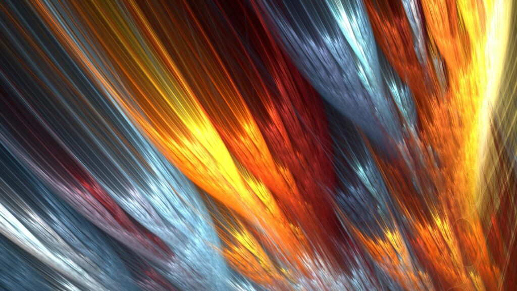 Fiery Abstract Energy Waves and Colorful Light Streaks 4K Desktop Wallpaper