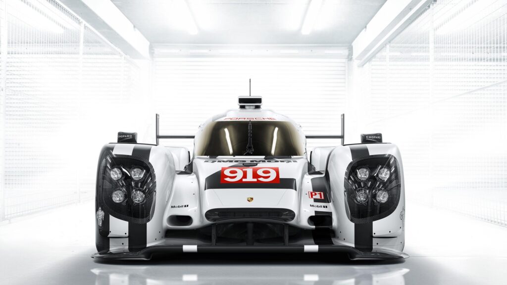 Front View Porsche 919 Hybrid Le Mans Prototype Racing Car Desktop Wallpaper